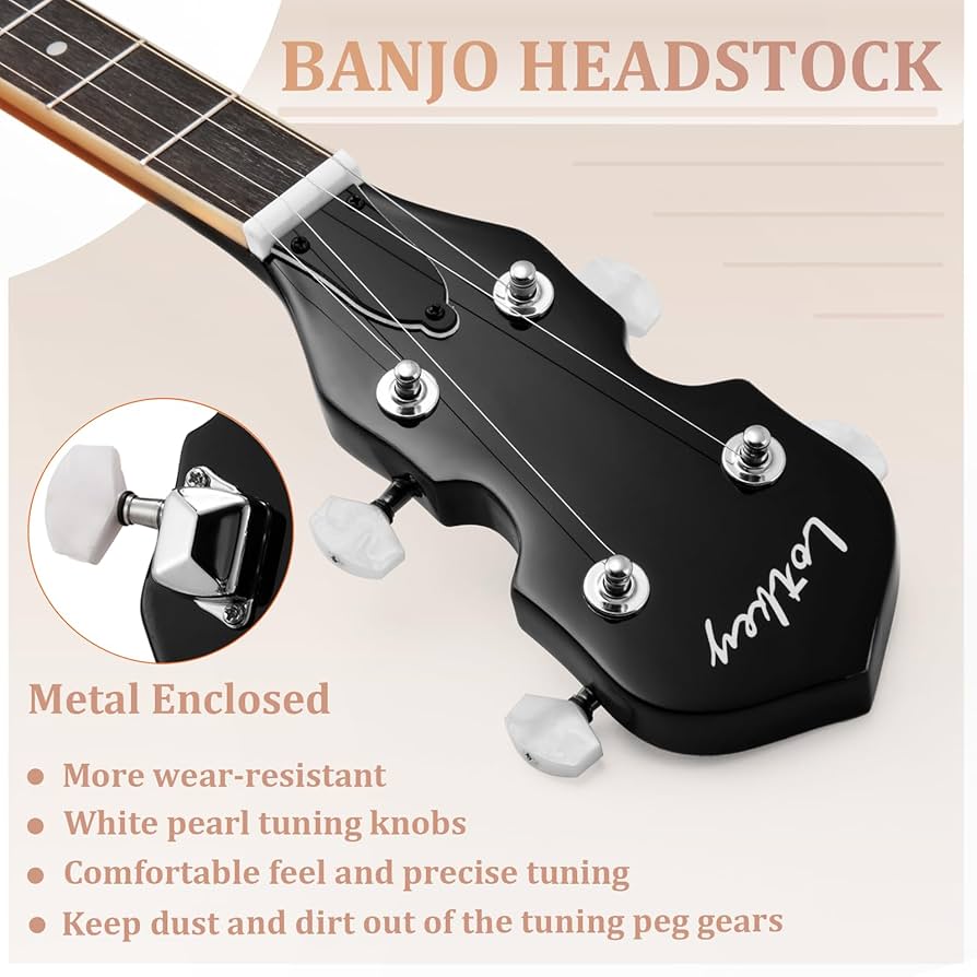 【C14389】.banbanshi/-Remind- Amazon.com: Lotkey 38-Inch 5 String Banjo, Remo Drum Head